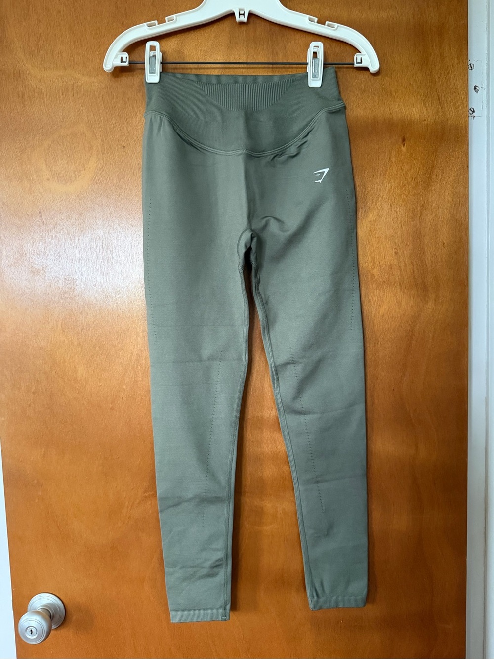 Gymshark Kids High-Waist Olive Green Seam Detail Leggings